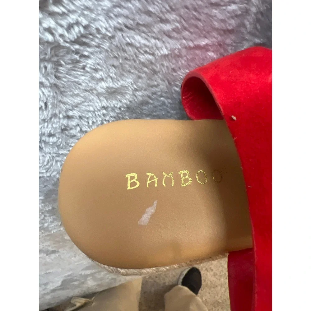 Red Espadrille Platform Sandals Ankle‎ Strap Buckle Summer Shoes